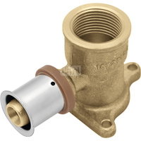 Kolano ścienne mosiężne z uszami GW ultraPRESS - 26 Rp3/4" L = 54 mm