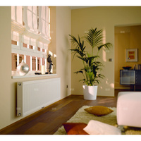 Grzejnik płytowy typ 11 KERMI Profil-Vplus, lewy, z osłonami wym. 400 x 1100 mm, kolor biały, moc 767 W