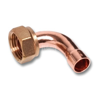 Łuk 90' SANHA 5002G dwuczęściowy, Cu, 14 mm x 1/2'' (lut wewnętrzny x nz)