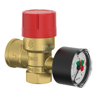 Zawór przelewowy kątowy (90') FLAMCO MEIBES Prescomano mosiądz PN 16, 3 bar GW gazowy walcowy 1/2'' x 3/4''