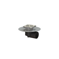 Wpust KESSEL Ecoguss z 1 przyłączem DN 100, odpływ poziomy (zdejmowany), kratka 138x138mm stal nierdzewna