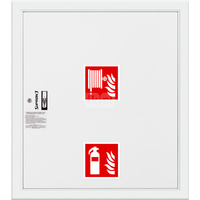 Hydrant DN 25 wnękowy z miejscem na gaśnicę pod zwijadłem, wąż 20 m, zamek patent, RAL 9003