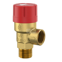 Zawór przelewowy kątowy (90') FLAMCO MEIBES Prescor mosiądz PN 16, 3 bar GZ gazowy stożkowy x GW cylindryczny bspt-rp 1/2''