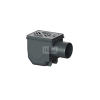Wpust KESSEL z 1 przyłączem DN 100, odpływ poziomy (zdejmowany), kratka 150x190mm tworzywo sztuczne