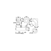 Zestaw przyłączeniowy do szachtu fi 80/125 z kolanem fi 80