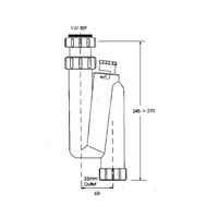 Syfon umywalkowy rurowy pionowy 11/4"x32mm z zaworem napowietrzającym bez spustu
