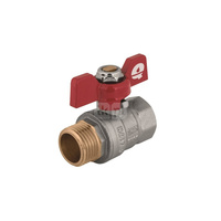 Zawór kulowy QIK 04 mosiądz, PN30 1/2'' GW x GZ, uchwyt: motylek