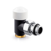 Zawór termostatyczny Thera Design, czarny-mat, kątowy, 1/2", konieczne złączki FEM24C/FEM24P/FEM24M