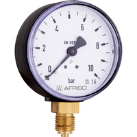 Manometr z rurką Bourdona AFRISO RF standardowy -1/0,6 bar G1/4B aksjalne fi 100 mm, kl. 1.6%