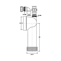 Przyłącze kanalizacyjne, długie L-275mm,wejście 90-110mm,wyjście 110mm, kąt 90 z odejściem 40mm