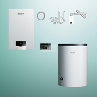 Pakiet - Kocioł gazowy jednofunkcyjny VAILLANT ecoTEC plus VC 25CS/1-5 kondensacyjny wiszący 2.8 - 26.4 kW+ Zestaw powietrzno-spalinowy + RegulatorsensoCOMFORT 720f + Zasobnik c.w.uVIH R 150/6 B