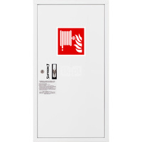 Hydrant DN 33 zawieszany boczny, wąż 20 m, ocynk fasada, zamek patent, RAL 9003 prawy