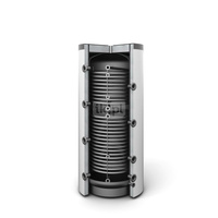 Zbiornik buforowy stojący GALMET SG(B) pojemność 1000 l z wężownicą x2, izolacja: pianka poliuretanowa neodul, kolor: skay biały