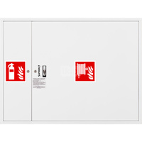 Hydrant DN 25 FIT zawieszany z miejscem na gaśnicę obok zwijadła, wąż 20 m, zamek patent, RAL 9003