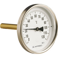 Termometr bimetaliczny AFRISO BiTh I, D211 fi 100 mm 0…160'C tuleja 40 mm połączenie ax