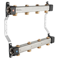 Rozdzielacz InoxFlow z zaworami odcinającymi (seria RVV) rozstaw 100 mm - 5 obwodów