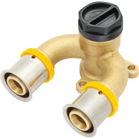 Trójnik ścienny mosiężny typu U z uszami GW ultraPRESS - 16 Rp1/2" L = 41 mm