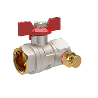 Zawór kulowy SENA VA30 Ni-free, 1/2GW x 1/2GW, ze spustem i odpowietrznikiem, pokrętło motylkowe