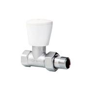 Zawór grzejnikowy ARCO TEIDE PLUS prosty, połączenie 3/4'' x 3/4'' (chrom) biały