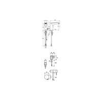 Bateria umywalkowa XERIS E-T 230V, chrom elektroniczna z termostatem typ HDM, mid