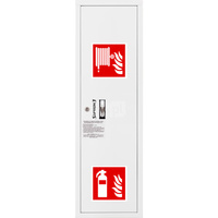 Hydrant DN 25 zawieszany boczny z miejscem na gaśnicę, wąż 30 m, zamek patent, RAL 9003 prawy