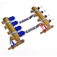 Rozdzielacz do ogrzewania podłogowego QIK Optimo MAGNET III - RMSZT-2-50-M 4-obieg. mosiądz GW 1'' x GZ 3/4'' + przepływomierz