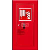 Hydrant DN 52 wnękowy boczny z koszem, wąż 15 m, zamek patent, RAL 3000 prawy