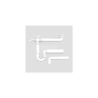 Zestaw odpływowo-przelewowy dwukomorowy z półsyfonem i przyłączem AGD