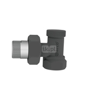 Zawór grzejnikowy ARCO TEIDE PLUS kątowy (kąt prosty), połączenie 1/2'' x 16 czarny