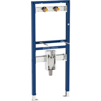 Stelaż podtynkowy do umywalki GEBERIT Duofix, 1300 x 500 x 74 mm, bateria: ścienna natynkowa, regulacja wysokośći, wbudowany syfon