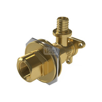 Kolano ścienne mosiężne z uszami do suchej zabudowy GW ultraLINE - 14 Rp1/2" L = 78 mm