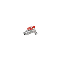 Zawór kulowy GIACOMINI R259DS mosiądz chromowany 1/2'' x 3/4'' GW x GZ z kurkiem spustowym 1/4'', uchwyt: motylek