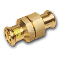 Śrubunek SANHA Press Gas trzyczęściowy, Cu, 22 mm (zw x zw)