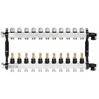 Rozdzielacz do ogrzewania podłogowego AFRISO ProCalida VA 1C 11-obieg. stal nierdzewna GZ 1'' x euroconus 3/4''