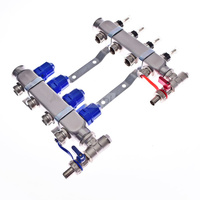 Rozdzielacz do ogrzewania podłogowego QIK Optimo MAGNET III - RNZT-2-50-M 2-obieg. inox GW 1'' x GZ 3/4'' + przepływomierz