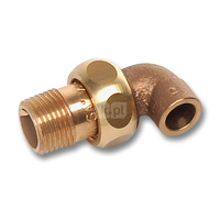Śrubunek 45' SANHA 4098G trzyczęściowy, brąz, 28 mm x 1'' (lut wewnętrzny x GZ)