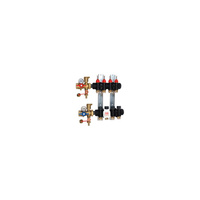 Rozdzielacz do ogrzewania podłogowego GIACOMINI R553FPDB 3-obieg. technopolimer 1'' x eurocono 3/4'' + przepływomierz + termometr + zawór napełn/spust + odpowietrznik + zawór przy przyłączu