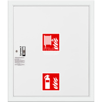 Hydrant DN 25 FIT wnękowy z miejscem na gaśnicę pod zwijadłem, wąż 30 m, zamek patent, RAL 9003