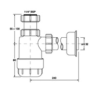 Butelkowy niski MCALPINE HC2 pp biały 32 (rozmiar 1 1/4'')