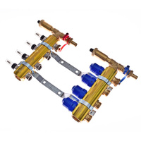 Rozdzielacz do ogrzewania podłogowego QIK Optimo MAGNET STD III - RMSZT-1-50-M 15-obieg. mosiądz GW 1'' x GZ 3/4'' + przepływomierz