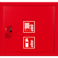 Hydrant DN 52 wnękowy ze zwijadłem, z miejscem na gaśnicę solo, wąż 20 m, zamek patent, RAL 3000