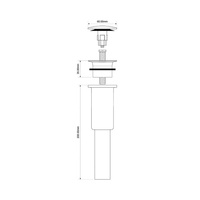 Spust umywalkowy "klik-klak" kwadratowy DEKORACYJNY 11/4"x60mm CHROM