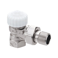 Zawór termostatyczny z bezstopniową nastawą wstępną V-exact II DN15 kapturek biały, kątowy