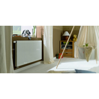 Grzejnik płytowy typ 22 KERMI X2 Profil-V, prawy, z osłonami wym. 750 x 3000 mm, kolor biały, moc 5961 W