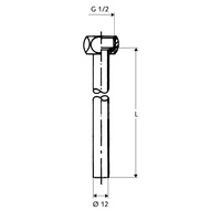 Rurka miedziana 12x500 mm z nakrętką złączkową 1/2" chrom