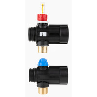 Jeden obieg rozdzielacza 1 1/2'', rozstaw 100 mm, rotametr 4-20 l/min AFRISO ProCalida IN gwint 1''